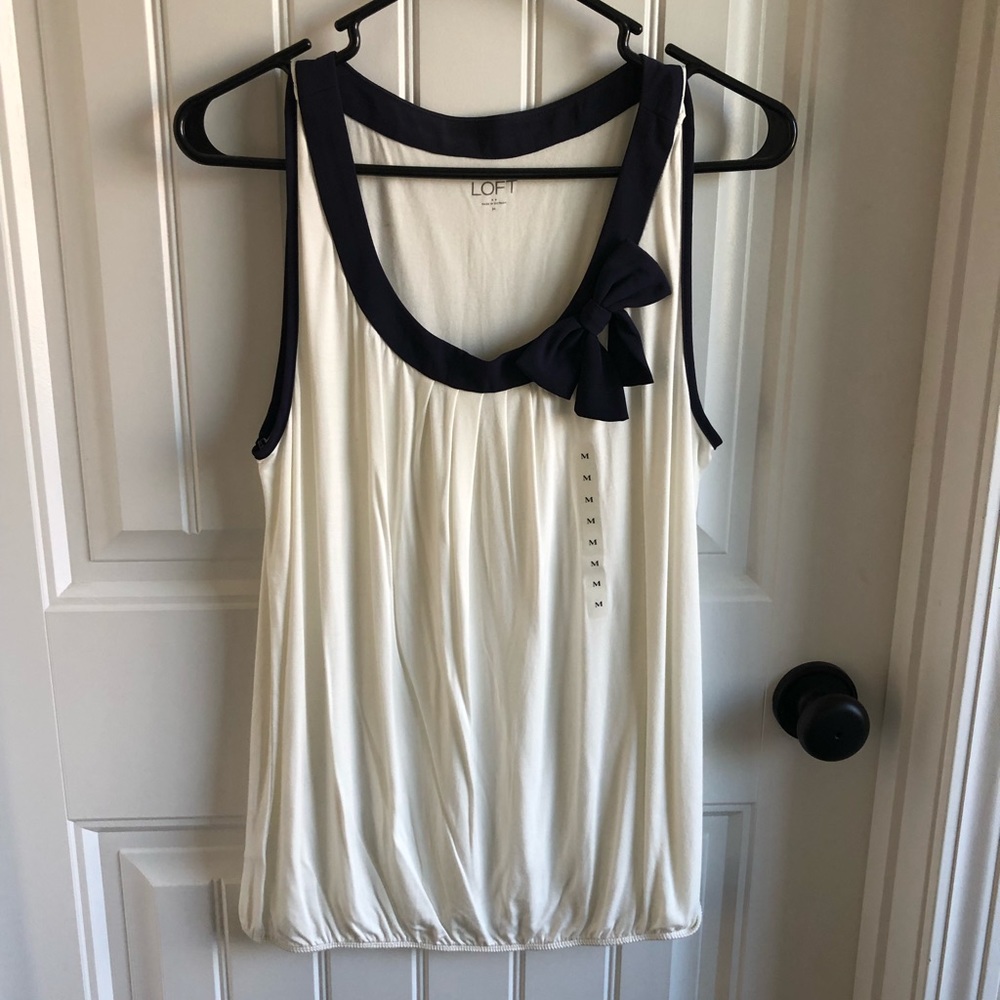 NWT MEDIUM LOFT DRESS TOP NAVY/CREAM